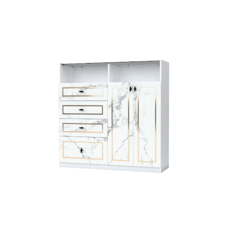 ตู้ลิ้นชัก 4 ลิ้นชัก WISDOM DESIGN FURNITURE GDW-121 120 ซม. สีขาว/ซอฟท์มาร์เบิ้ล_2